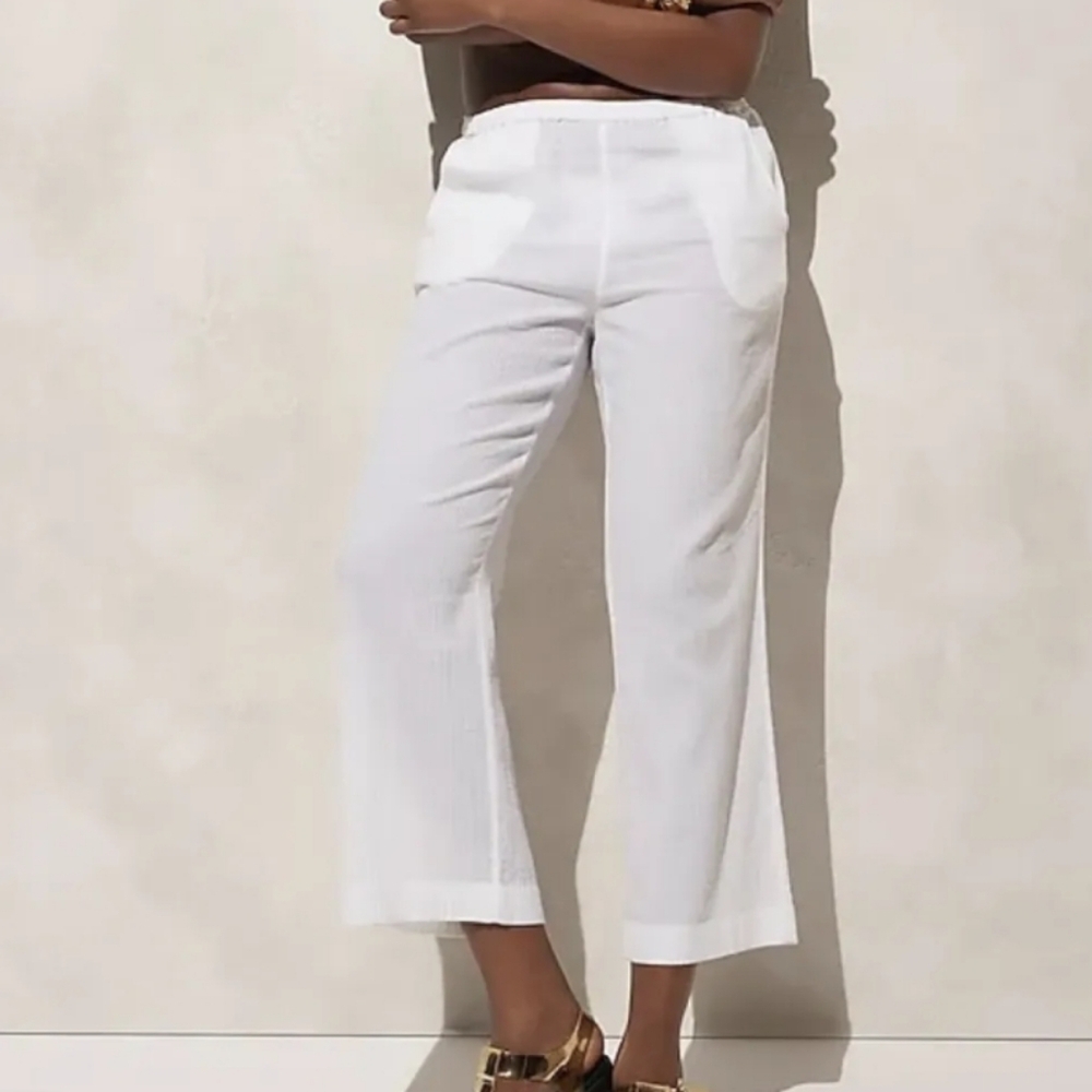 J.Crew Relaxed Beach Pants In Airy Gauze Beach Cover Up White XS